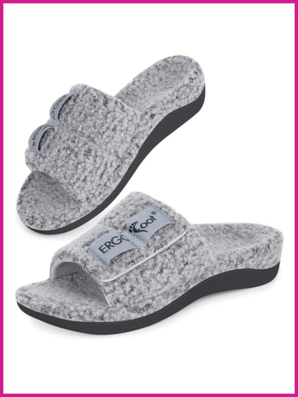 Orthotic Slippers with Arch Support Fuzzy Slide for Women Men